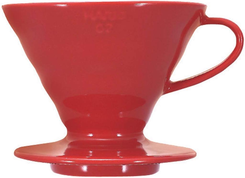 Hario V60 Transparent Coffee Dripper 01, Ceramic, Red, for 1-2 Cups (VDC-01R)