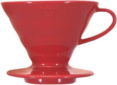 HARIO V60 Transparent Coffee Dripper for Cups 01, Ceramic, Red, 1-2 (VDC-01R)