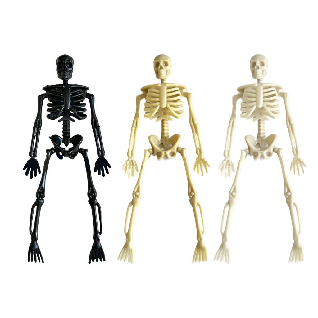 10Pcs Halloween Skeleton Figures Decors Movable Halloween Skeletons Figurine For Spooky Seasonal Home Ornaments