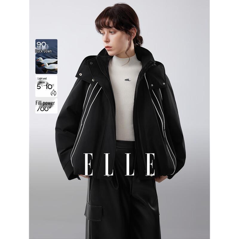ELLE Women s Hooded 90% White Duck Down Jacket L