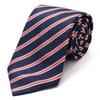 [Michiko London] Brand Necktie, Made In Japan, Italian Fabric, Silk Jacquard Weave, Regimental StripeDot Pattern, Business, Regular Size (B: Navy)