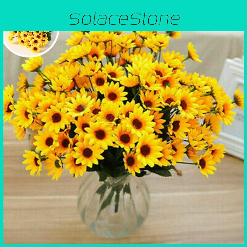 Colored Artificial Sunflower Fake Silk Flower Bouquet For Wedding Decor**