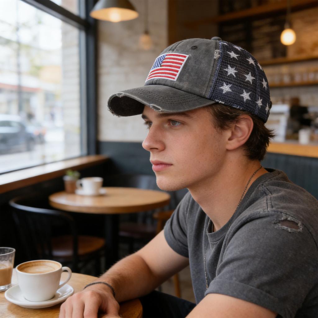 Gedenkhut für Damen und Herren, verstellbarer Sonnenhut im Used-Look, Lustiger Hut