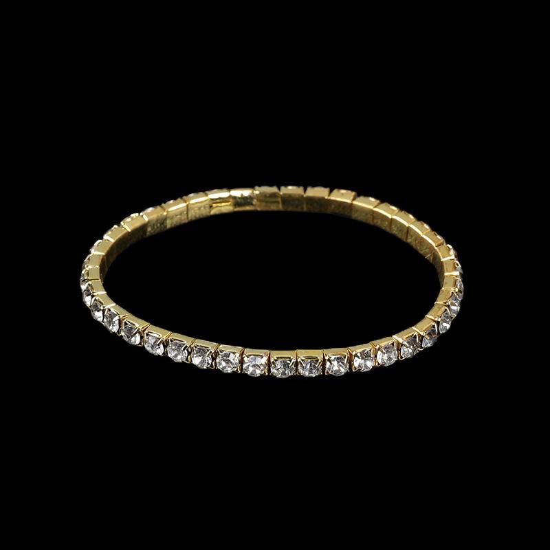 Women's Full Diamond Elastic Bracelet, Fashion Rhinestone Stretch Bangle