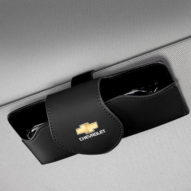 

Car Glasses Case Sun Visor Leather Eyeglass Clip Auto Interiors For Chevrolet Captiva Impala Sonic Groove Volt Cruze Spark Epica