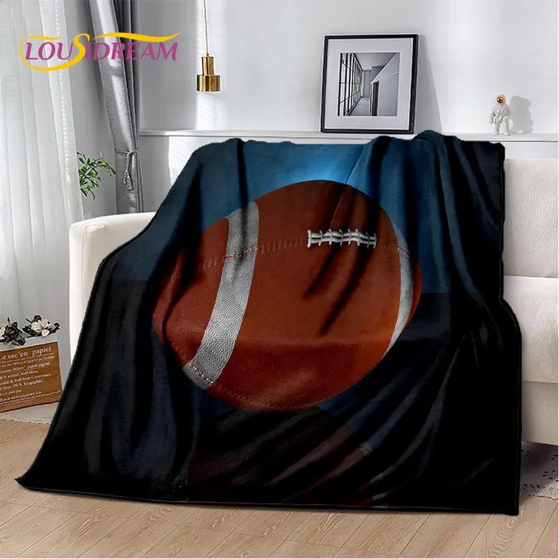 American Football Rugby Soft Plush Blanket,Flannel Blanket Throw Blanket for Living Room Bedroom Bed Sofa Picnic Cover Kids Warm