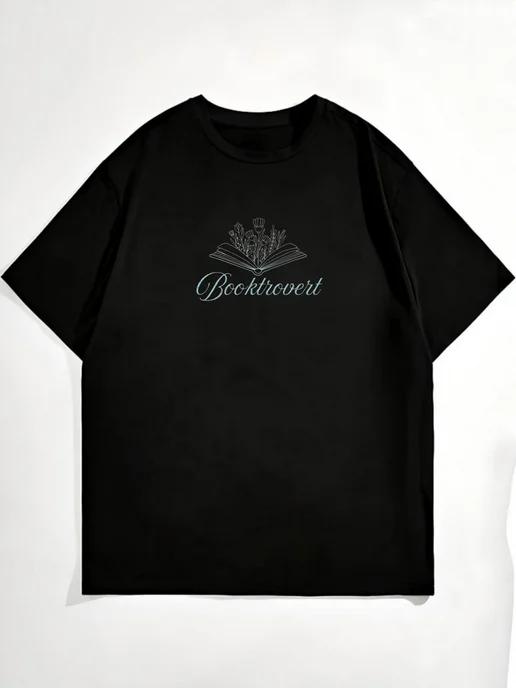 Oversized T-shirt with book print S