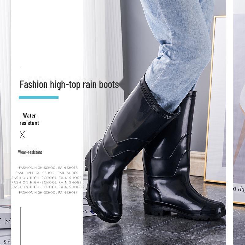 Men's Acid-Resistant Non-Slip Waterproof Rain Boots - Summer Short Tube Rubber Shoes for Chefs