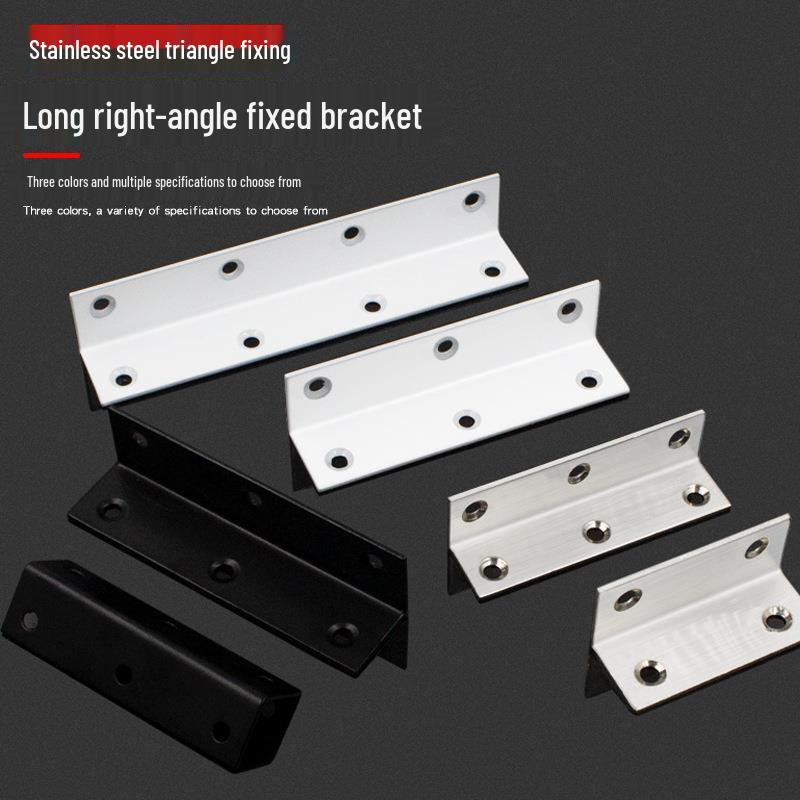 Stainless Steel L-Shaped 6-Hole 90° Angle Bracket for Shelves, Tables, and Chairs