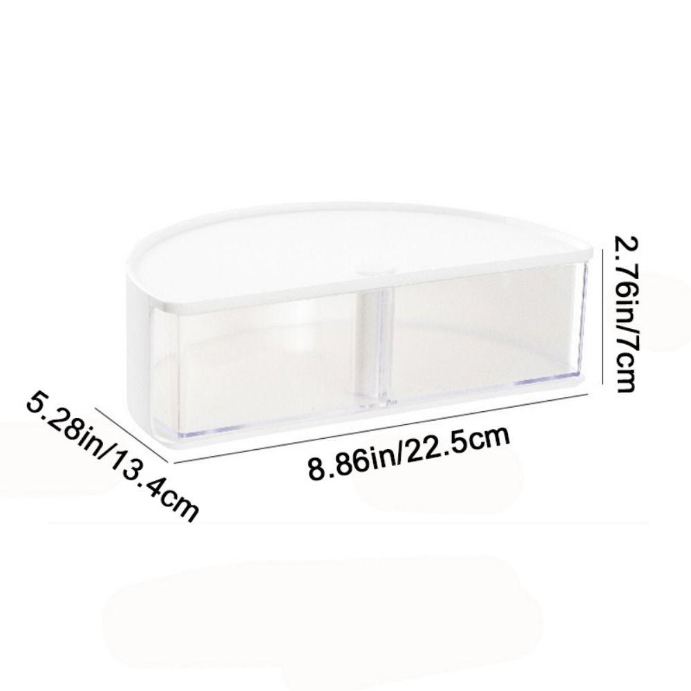 Dustproof Cosmetic Storage Rack Rotatable Desk Storage Box Semi-Circular Organizer Bathroom