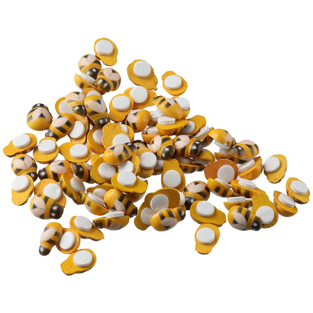 150pcs 9x13mm Tiny Wooden Bees Embellishments Bumblebee Shaped Wood Bumblebee  Scrapbooking Decor