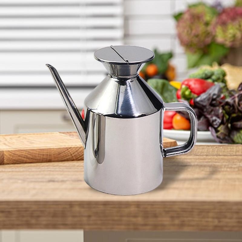 Durable Nonrust Steel Condiment Bottle Feature High Temperatures Resistance And Drip Proof Spouts For Healthy Cooking