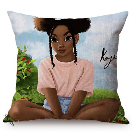 Africa Fashion Black Girl Pop Art Posters Style Decorative Cushion Cover Funky Sexy Woman Life Portrait Sofa Throw Pillow Case