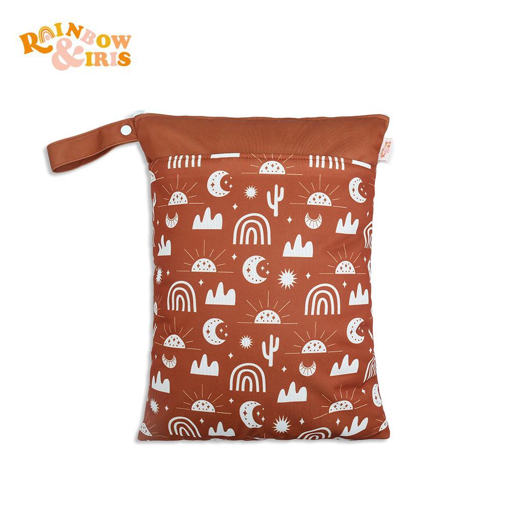 Waterproof Reusable Cloth Bag with Zipper Pocket and Handle - Fashionable Sun Burst Design, Suitable for Beaches, Swimming Pools, Gyms, Yoga