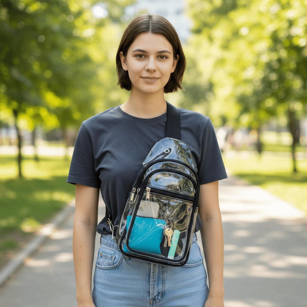 Large Capacity Clear Chest Bag Lightweight PVC Shoulder Bag Transparent Crossbody  Bag  Women