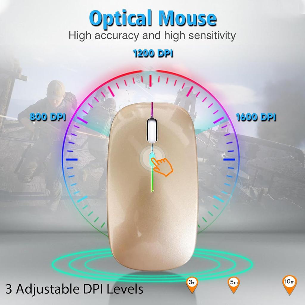 Fast Delivery Computer Mouse Wireless Gamer Gaming Mice Colorful LED Light Laptop Rechargeable Mouse