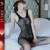 Passionate Sheer Lingerie Set: Fishnet Stockings & Crotchless Bodysuit