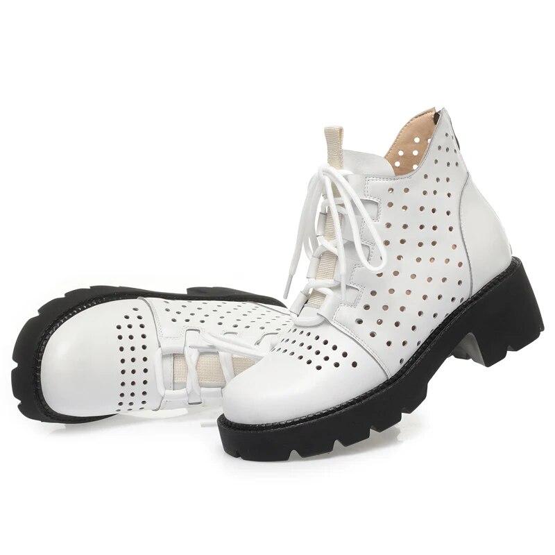 

Летние ботинки, женские весенние женские ботильоны, крутые сетчатые ботинки в британском стиле, женские ботинки 36 бежевый