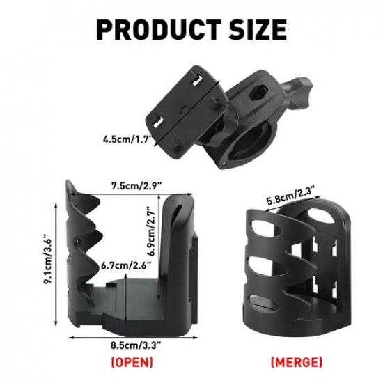 Motorcycle Handlebar Cup Holder Mount Beverage Water Drink Bottle For ATV Bike