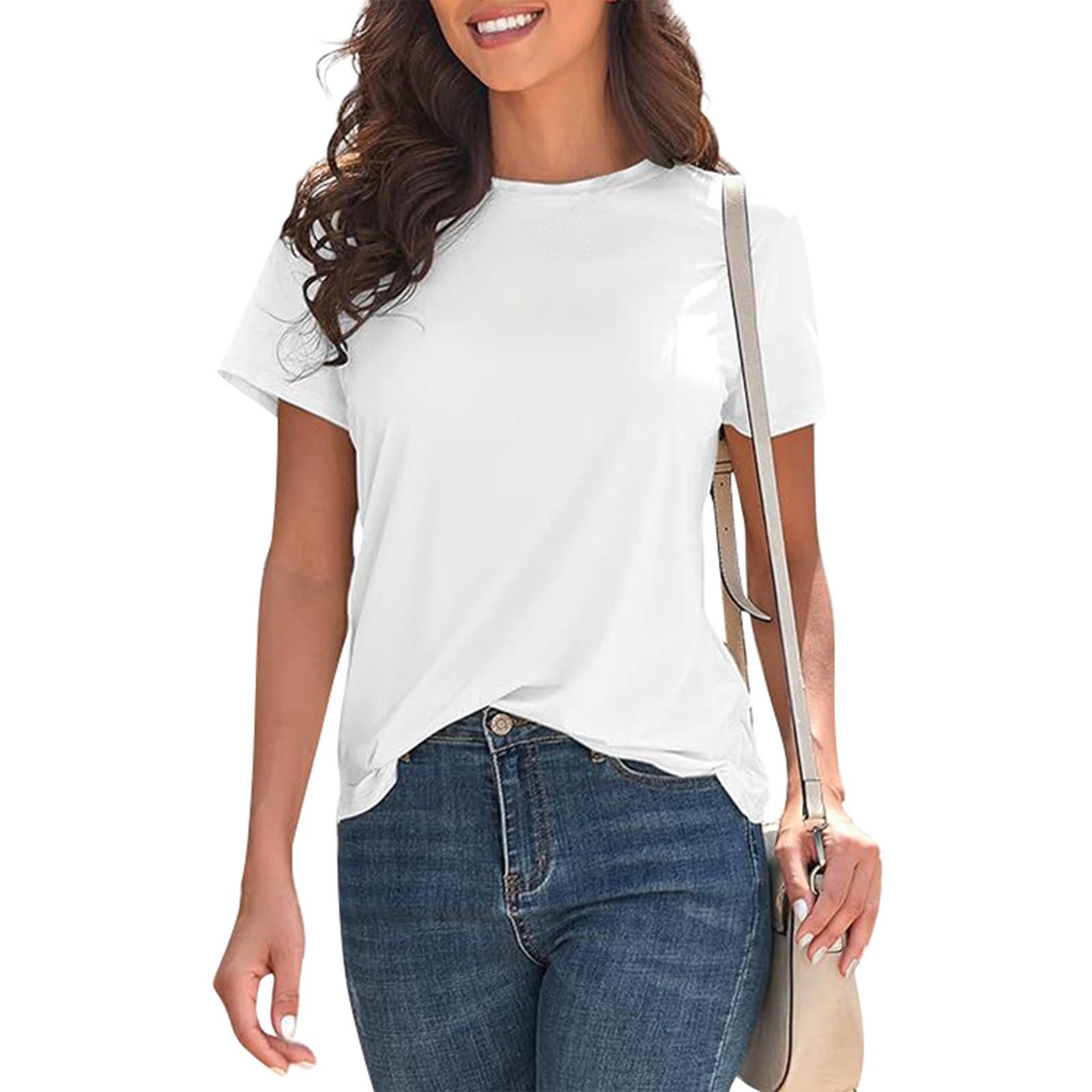 

Женская повседневная модная сексуальная однотонная свободная футболка XL белый