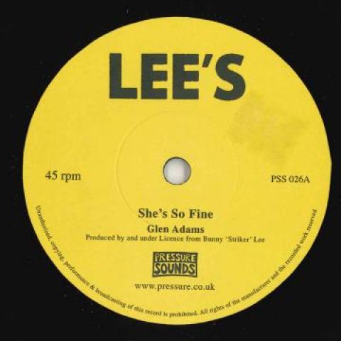7inch Record GLEN ADAMS / VAL BENNETT - She's So Fine / Soul Survivor PSS026 Pressure Sounds 2009 UK Reggae, Ska & Dub Used