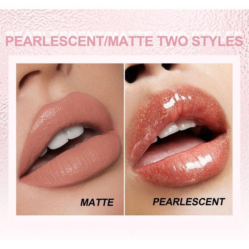 HANDAIYAN - 6-Color Pearlescent & Matte Diamond Liquid Lipstick Set - 2 Types