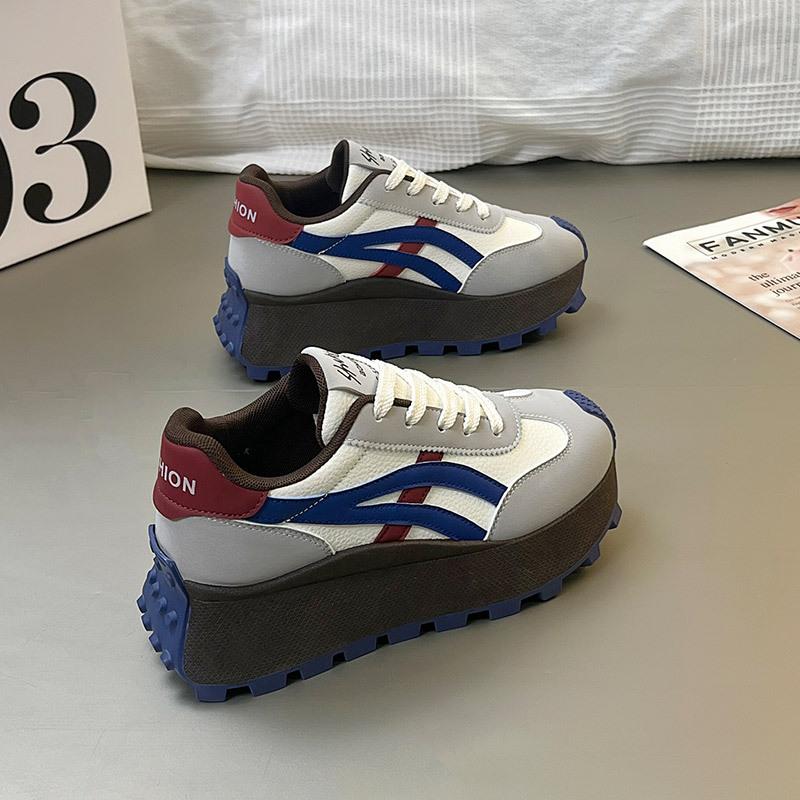 Autumn new heightened platform dad shoes women's versatile small board shoes classic Hong Kong style retro casual shoes