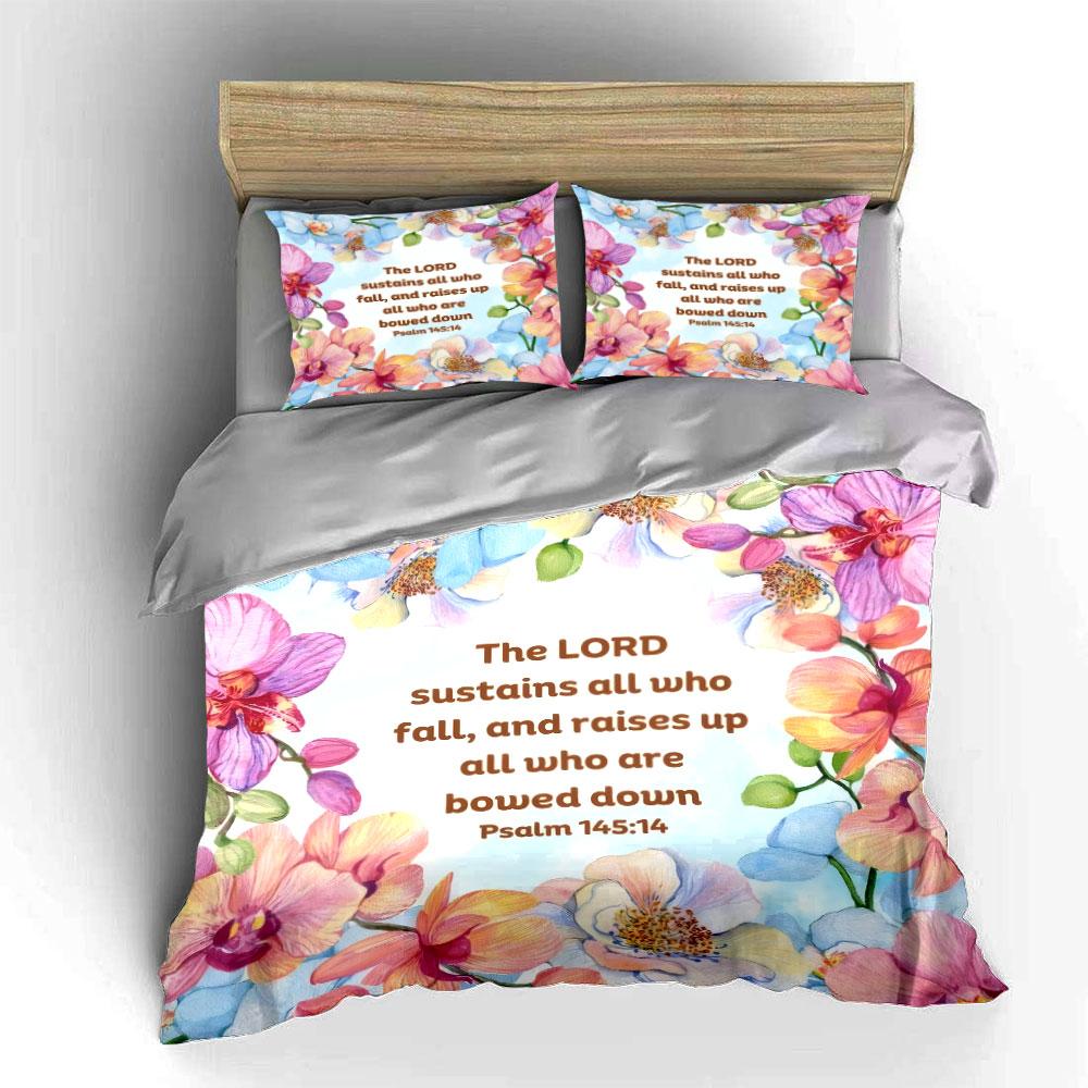 Floral Scripture Set For Spiritual Encouragement Kid'S And Adults' Bedroom Decor, Exquisite Three-Piece Bedding Set Gift