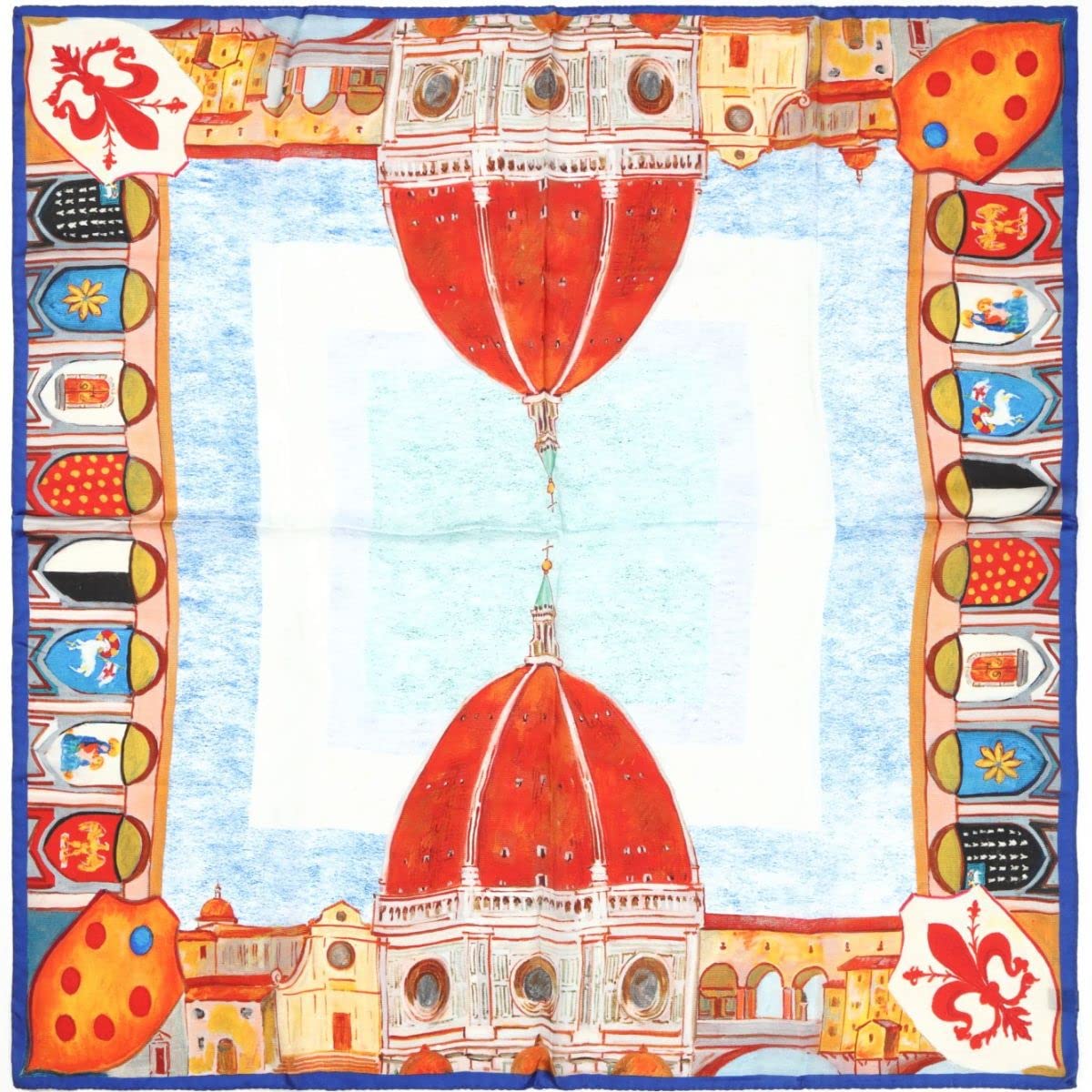 

Шелк 85x85см Сделано с узором Синий Купол G.Barsanti&Figli Женский 100% Шарф, Большой, Квадратный, Италия,