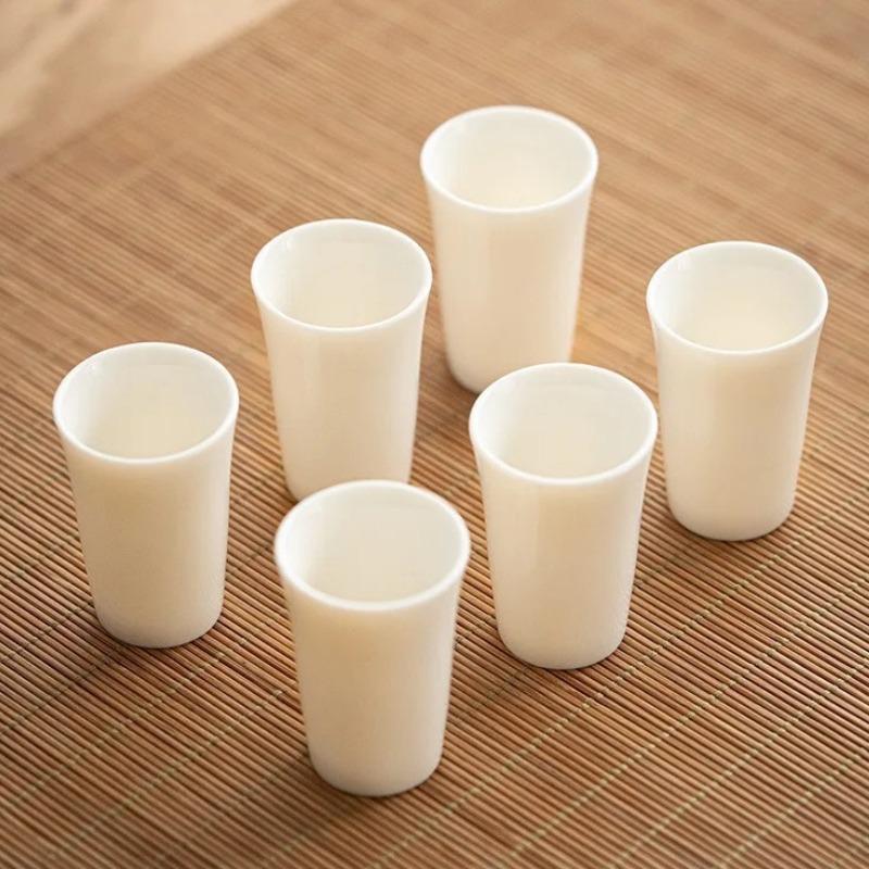Weiße Porzellan-Teetasse Schafsfett-Jaspis Chinesische Kleine Teeverkostungs-Teegeschirr-Tasse Duft-Teetassen Kung Fu Tassen-Set