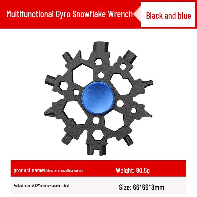 24-in-1 Multifunctional Alloy Steel Snowflake Wrench & Hex Key Finger Spinner Tool