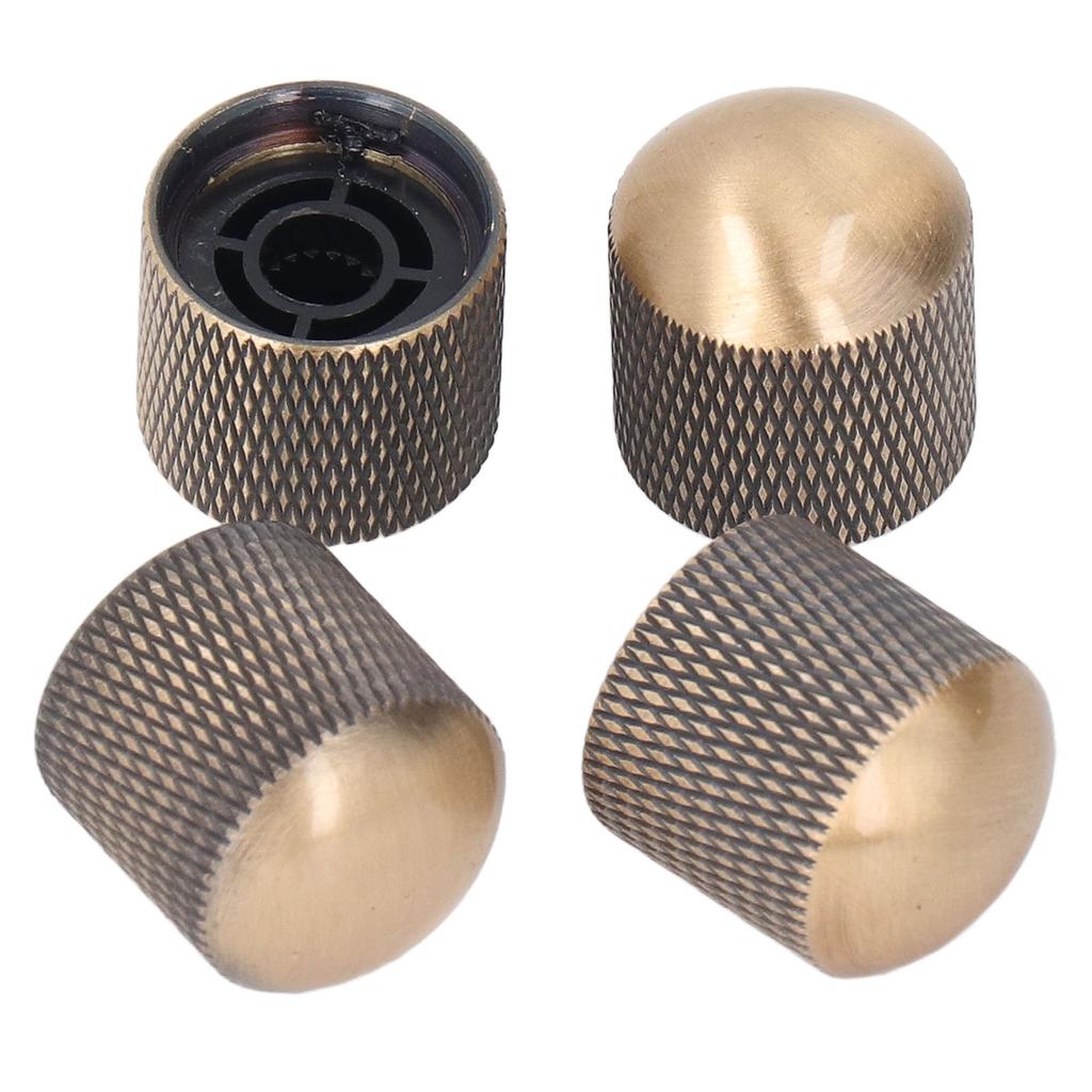 4Pcs Electric Guitar Knob Metal Volume Tone Control Dome Guitar Knob Replacement 6mm 0.24in