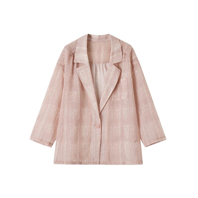 Women's Misty Fog Sakura One-Button Loose Fit Blazer