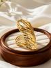 Statement Multi-Layer Hammered Ring for Women Gold Color Stainless Steel Irregular Rings Texture Jewelry Gift