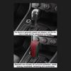 Mobidea Breathable Cowhide Gear Shift Cover - Carbon Fiber Patterned Leather Anti-Slip and Non-Destructive Installation