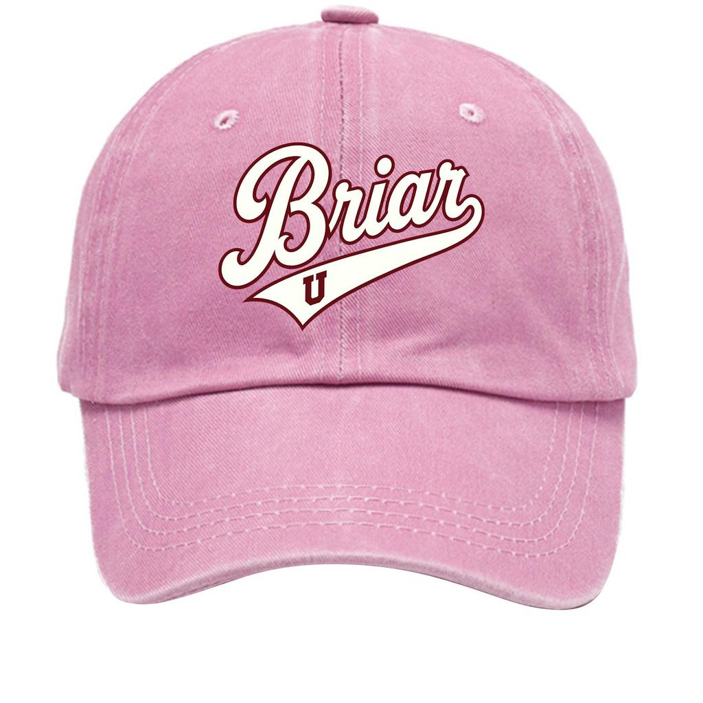 Washed Cotton Baseball Cap Vintage Style Soft Top Denim Hat Adjustable Strap Back Briar U Embroidered Logo Casual Outdoor Headwear