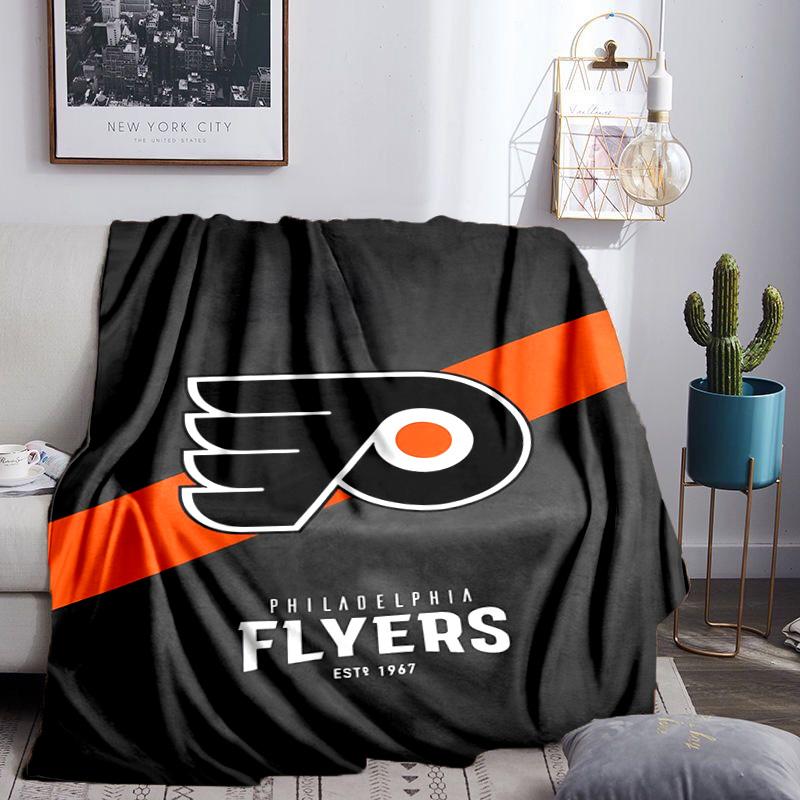 Flyers Hockey Team Throws Blanket Flannel Blankets Plush for Couch Bed Gifts for Men Women Travel picnic blanket Christmas fan gifts