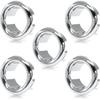 5 Pcs Chrome Overflow Cover Rings, Round Hole Trim Hole Insert in Cap for Home/Sink/Bathroom/Kitchen
