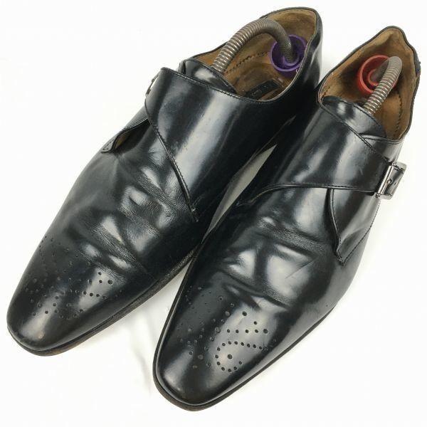 Paul Smith Herren Businessschuhe mit Monkstrap Schwarz Größe 44 28.5-29.5 Hergestellt in Portugal(GEBRAUCHT)