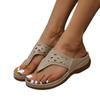 Summer new sandals large size hollow rhinestone thick bottom toe cool slippers women
