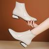 Fashionable women's autumn new style pointed low heel thick heel warm short boots simple  comfortable casual women's shoes