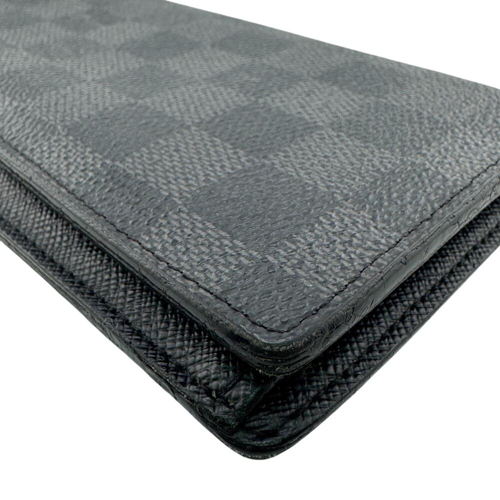 LOUIS VUITTON N62665 Damier Grafitte leather Brazza Portefeuille Purse gray leather mens Used