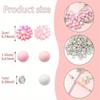 56pcs acrylic decorative beads, including 30 15.5mm round acrylic beads, 6 acrylic flower shaped beads, and 20 10mm shiny spacer beads