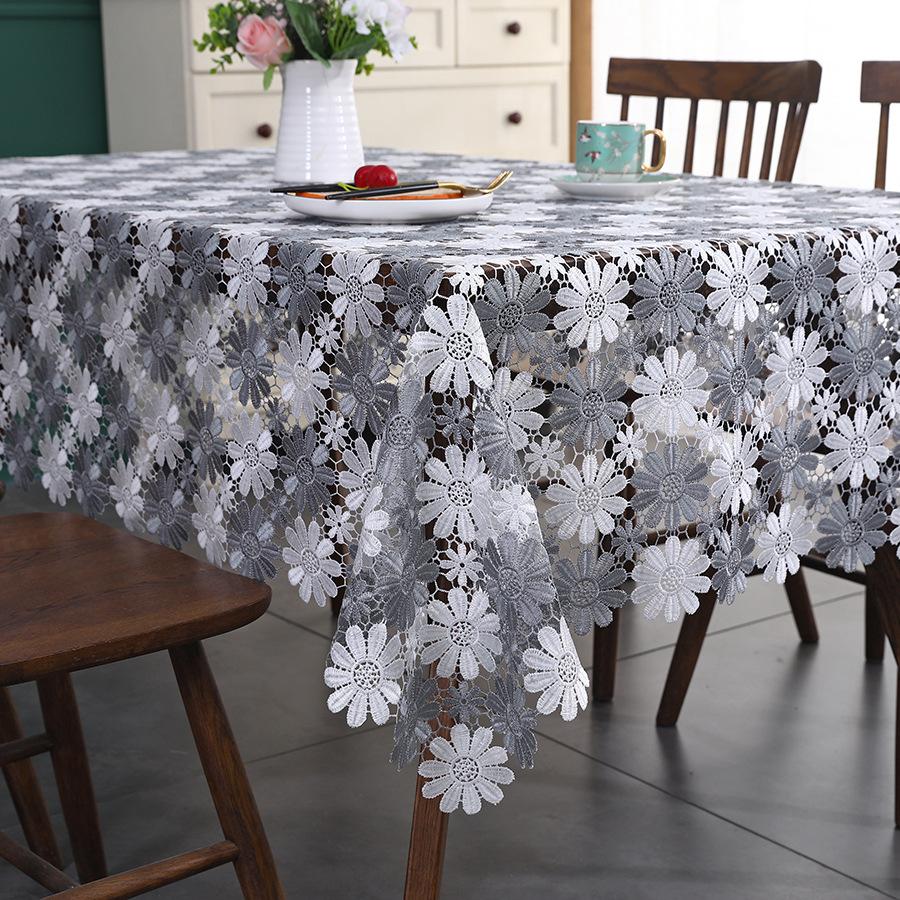Embroidered Tablecloth with Hollow Multi Size Dust-proof and Anti Slip High-end Long Strip Tablecloth, Nordic Hollow Tablecloth