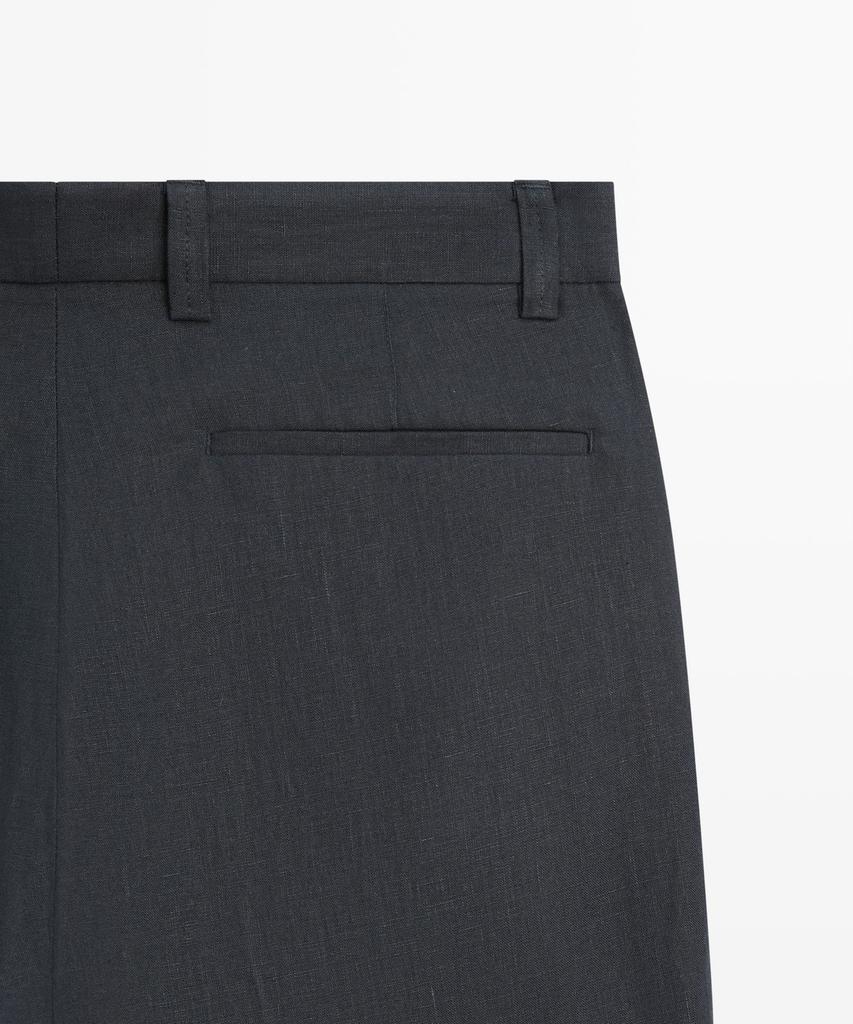 Masimodutti Linen Straight Fit Pants