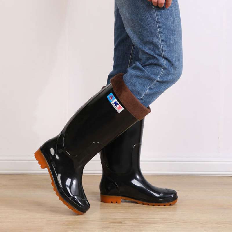 Labor insurance men's high tube water shoes thick-soled wear-resistant medium tube rain boots waterproof and non-slip low tube rain shoes water shoe