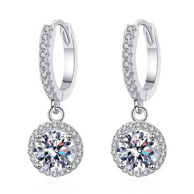 1 Pair, Fashionable, Inlaid with Synthetic Zircon, Fashionable and Simple, Niche Earrings.