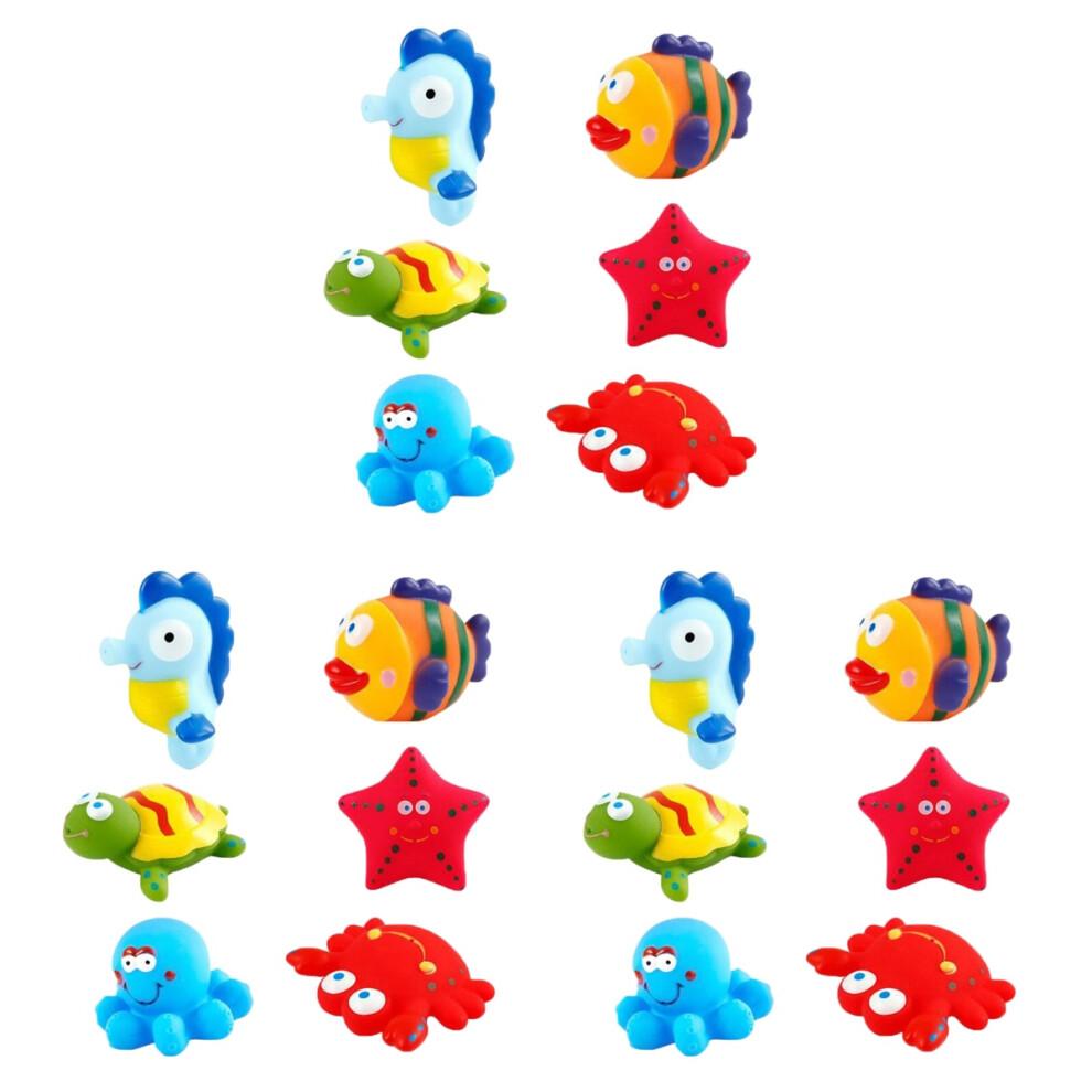 Conjunto de 18 Peças de Brinquedos de Banho para Bebê Design Criativo de Vida Marinha Cores Sortidas