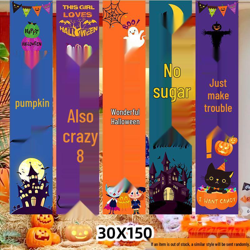 Halloween Förskola Bar Utomhusdekor: Hängande pumlykta & Fotorekvisita-prydnader