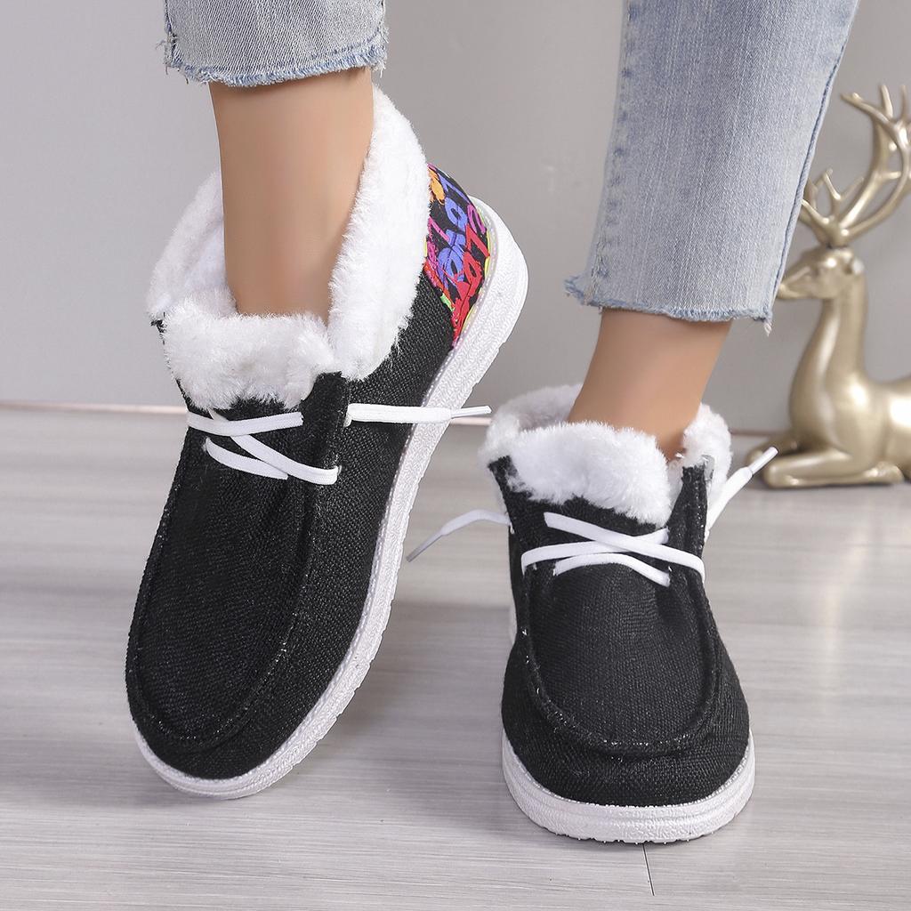 Fashion Women Boots Winter New Thickened Fluff Thick Bottom Snow Boots Female Plus Velvet Big Size Cotton Shoes Woman Zapatos De Mujer